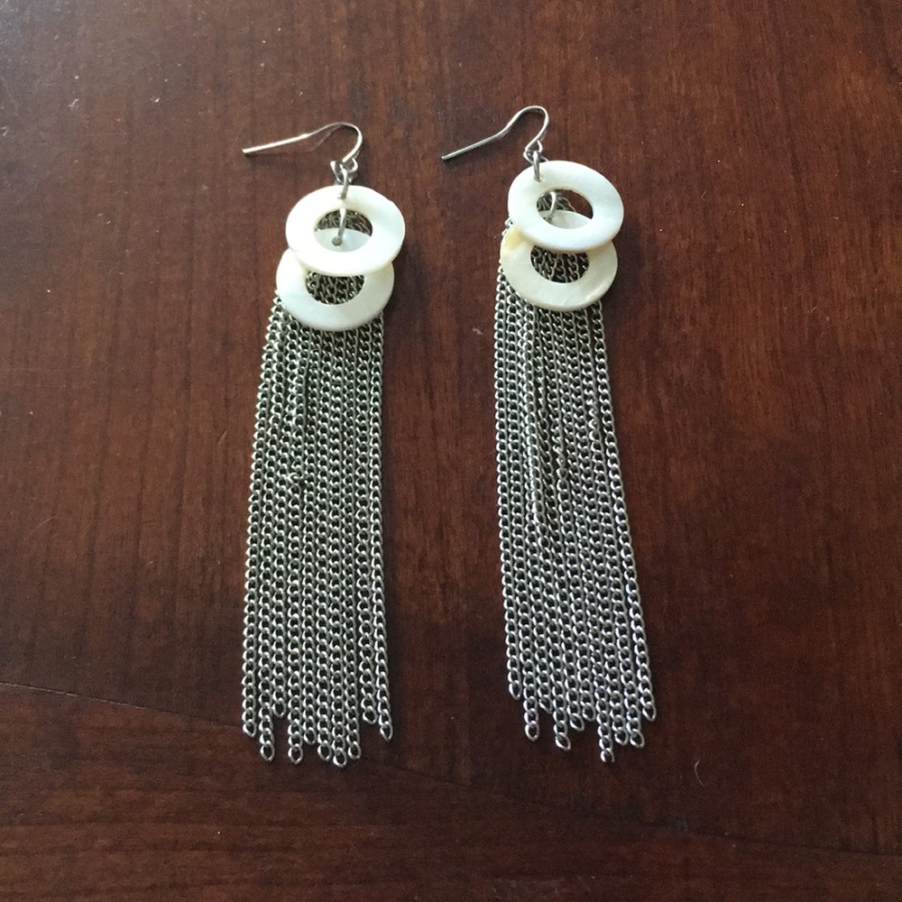 Kenneth Cole Mother of Pearl Chainlink Earrings